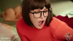 Afspelen Amber Hallibel: Velma en Scooby's XXX Case 69 - Solo poesje likken, dildo spelen en creampie